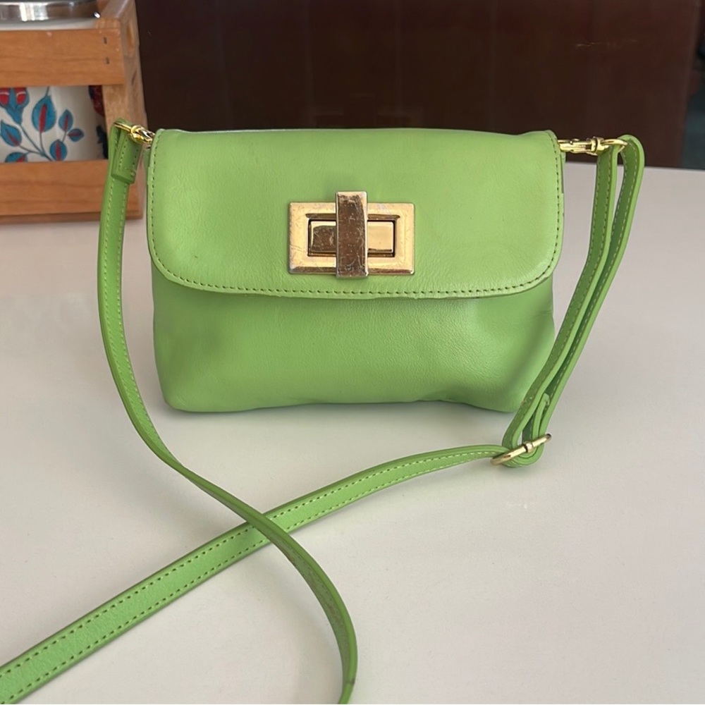 Rowallan Line Green Leather Crossbody